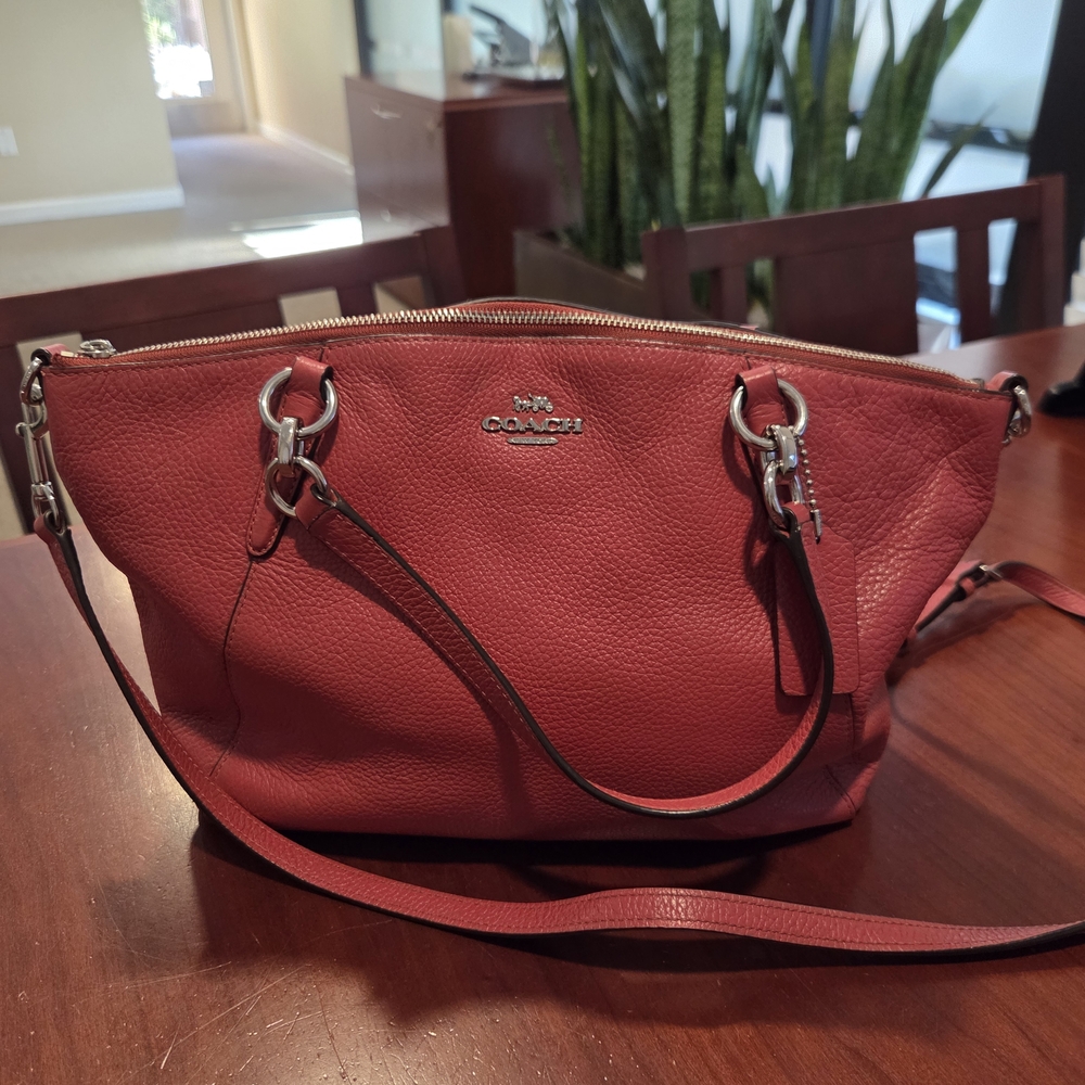 Coach Red Leather Sathchel.